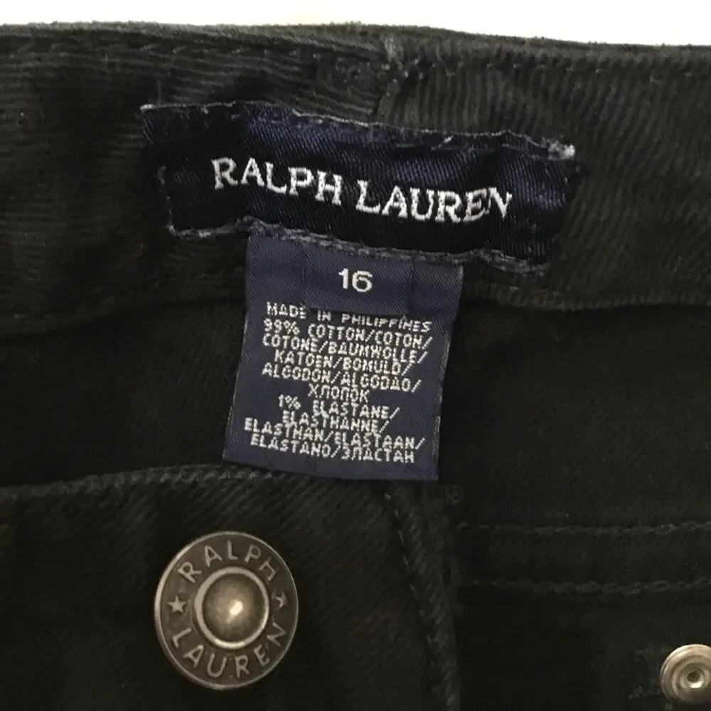 Ralph Lauren Girl Black Straight Leg Jeans